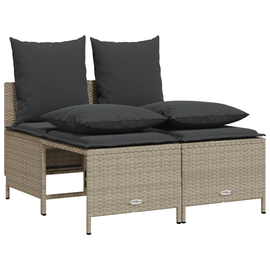 5-delige Loungeset met kussens poly rattan lichtgrijs is nu te koop bij PeponiXL, paradijselijk wonen!