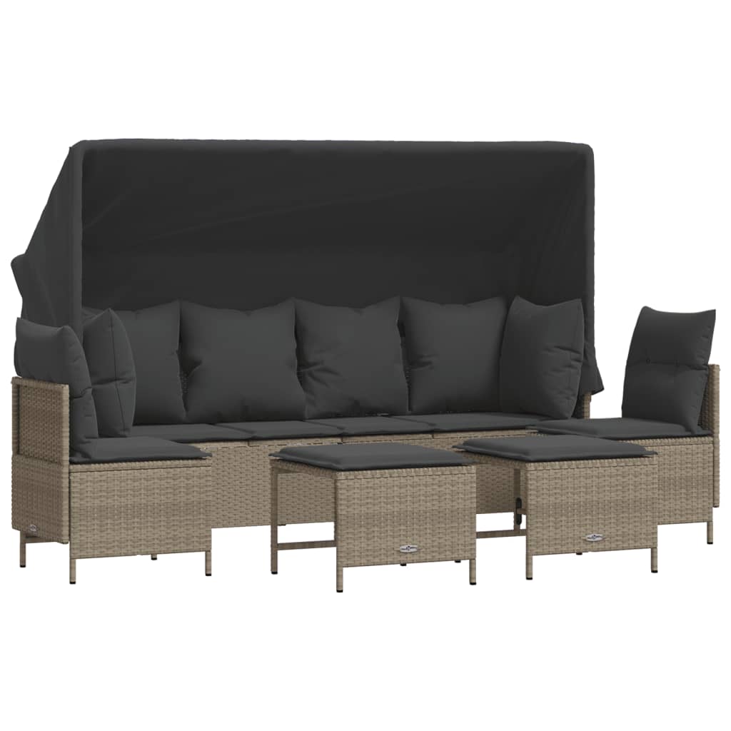 5-delige Loungeset met kussens poly rattan lichtgrijs is nu te koop bij PeponiXL, paradijselijk wonen!
