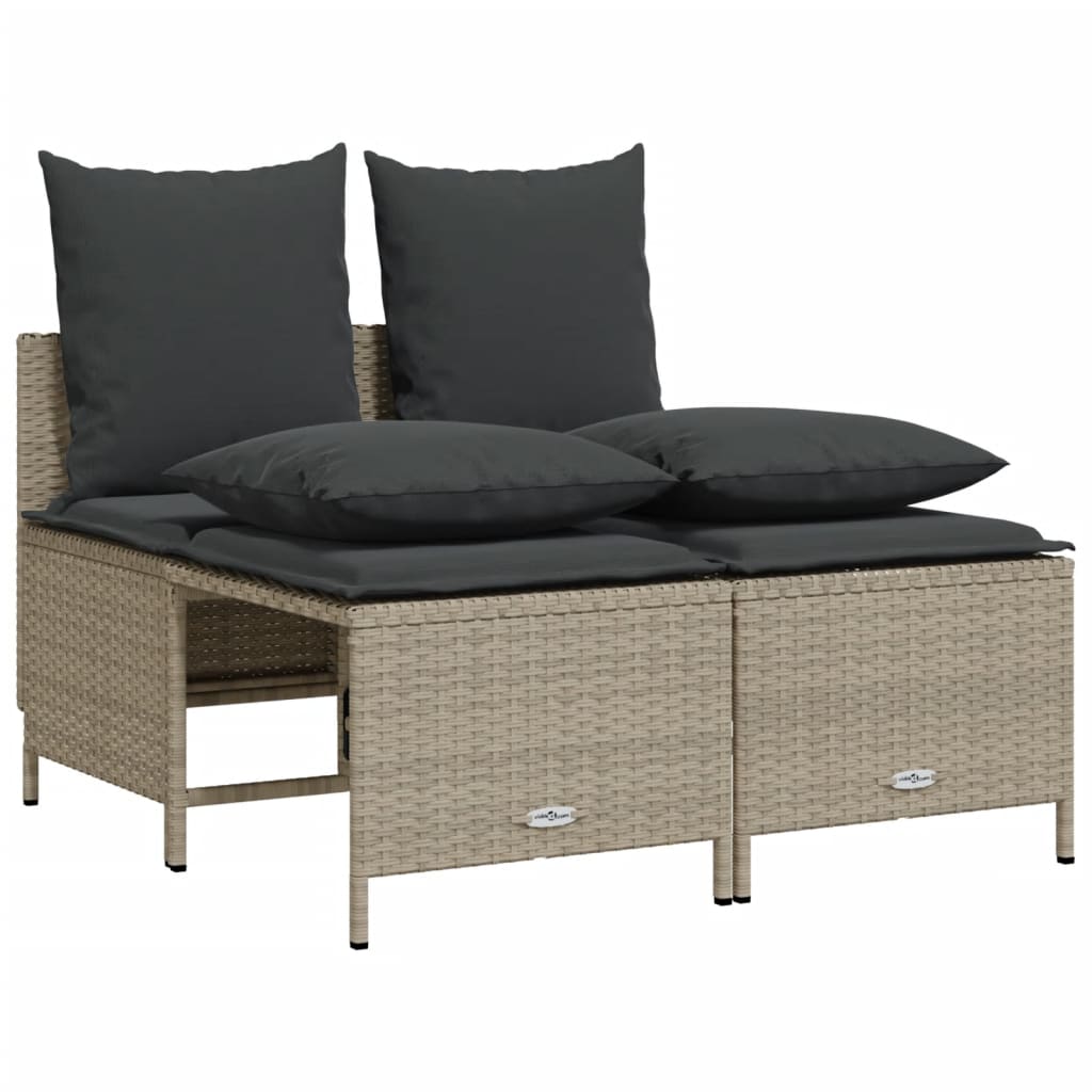 5-delige Loungeset met kussens poly rattan lichtgrijs is nu te koop bij PeponiXL, paradijselijk wonen!