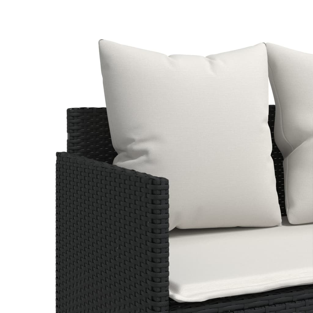 5-delige Loungeset met kussens poly rattan zwart is nu te koop bij PeponiXL, paradijselijk wonen!