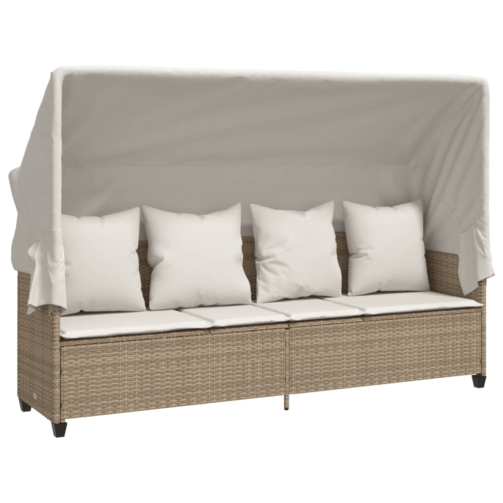 5-delige Loungeset met kussens poly rattan beige is nu te koop bij PeponiXL, paradijselijk wonen!