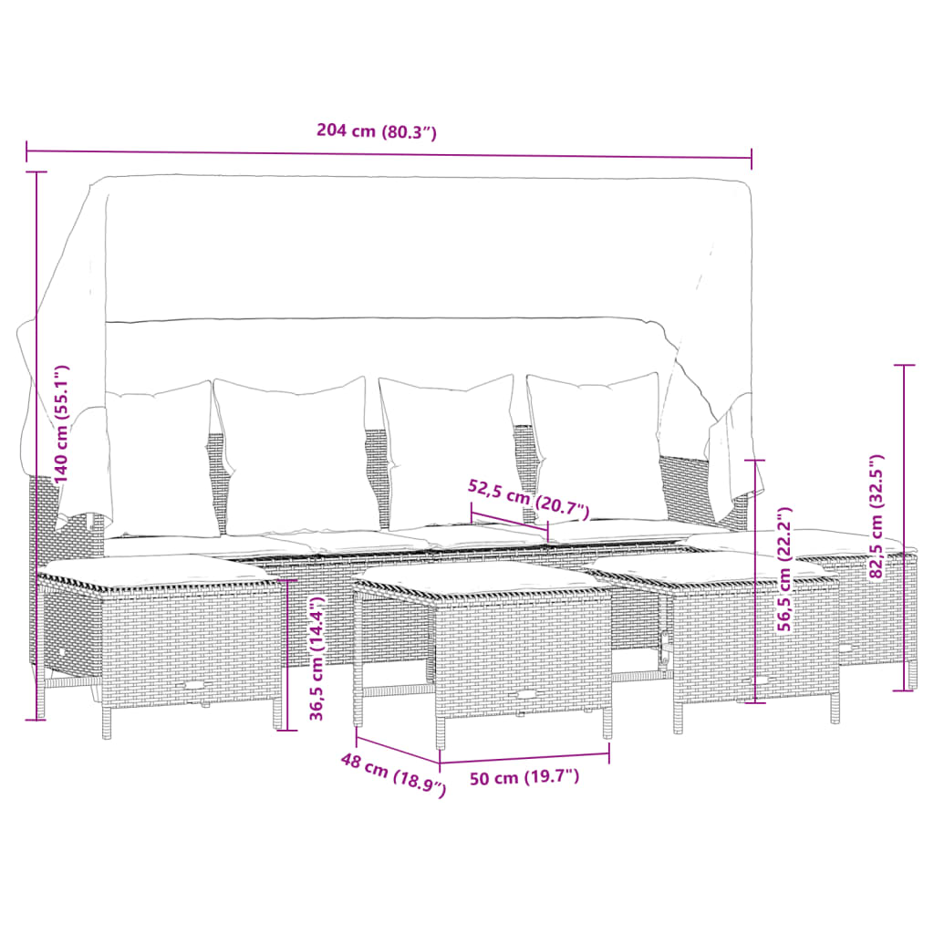 5-delige Loungeset met kussens poly rattan beige is nu te koop bij PeponiXL, paradijselijk wonen!