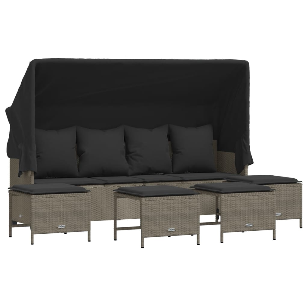 5-delige Loungeset met kussens poly rattan lichtgrijs is nu te koop bij PeponiXL, paradijselijk wonen!