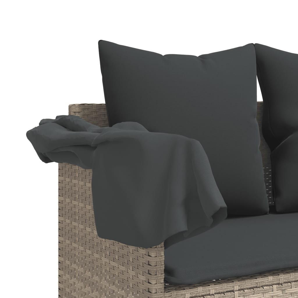 5-delige Loungeset met kussens poly rattan lichtgrijs is nu te koop bij PeponiXL, paradijselijk wonen!