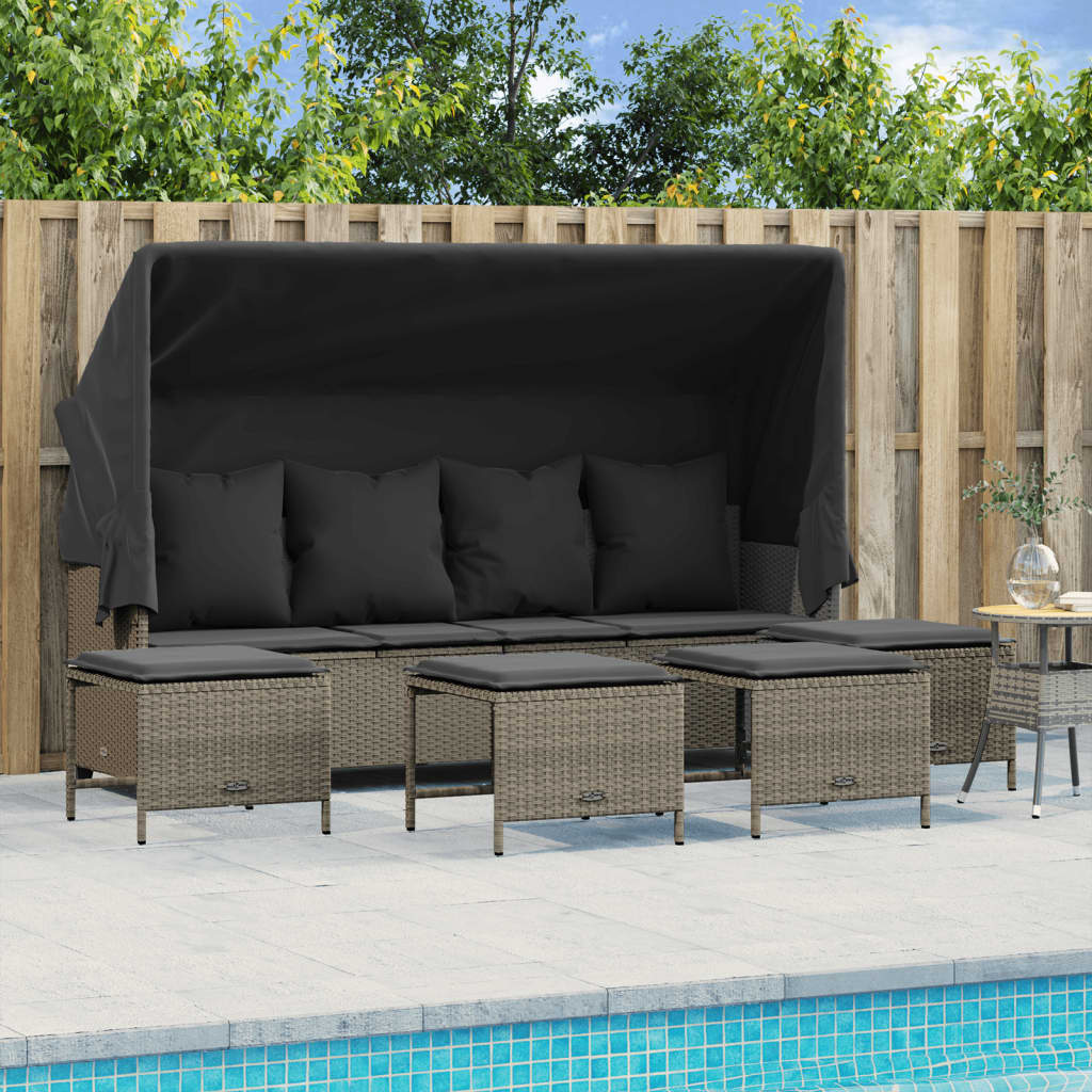 5-delige Loungeset met kussens poly rattan lichtgrijs is nu te koop bij PeponiXL, paradijselijk wonen!