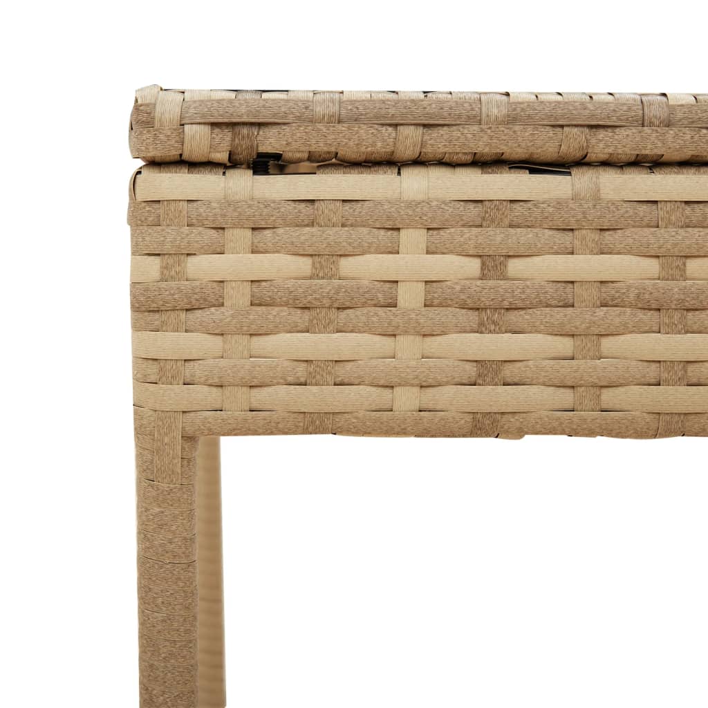 Ligbedden 2 st met luifels en tafel poly rattan beige is nu te koop bij PeponiXL, paradijselijk wonen!