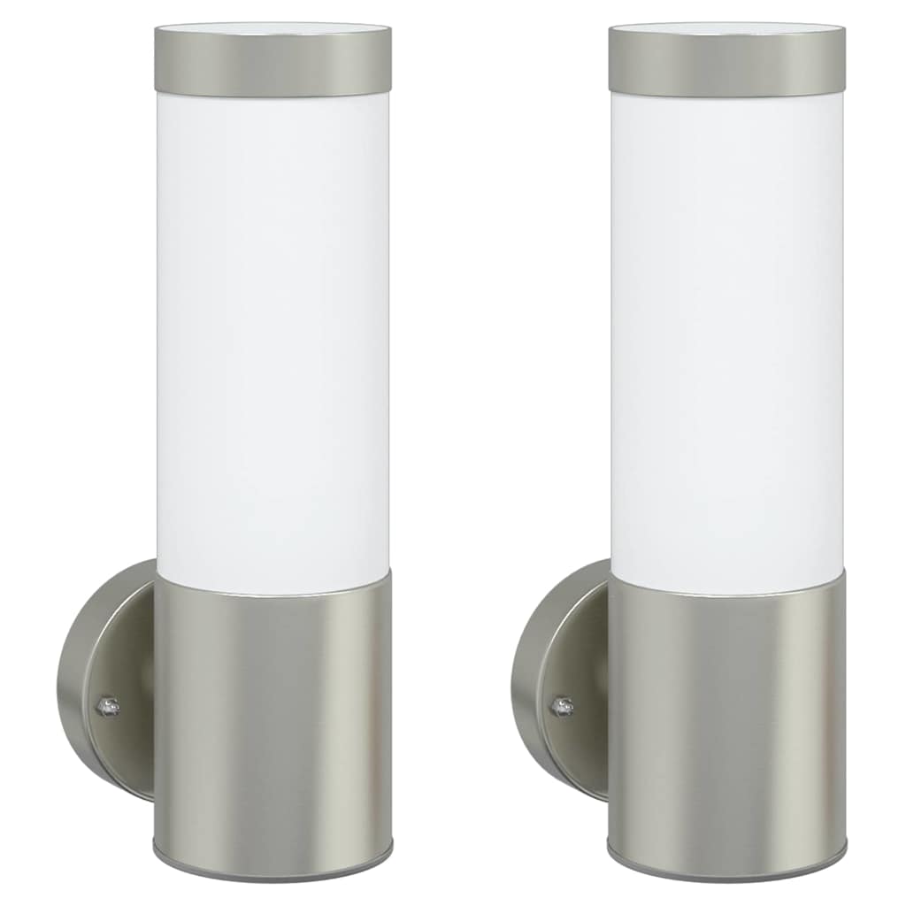 Buiten Wandlamp 2 pcs Zilver 12 x 8,5 x 27 cm is nu te koop bij PeponiXL, paradijselijk wonen!