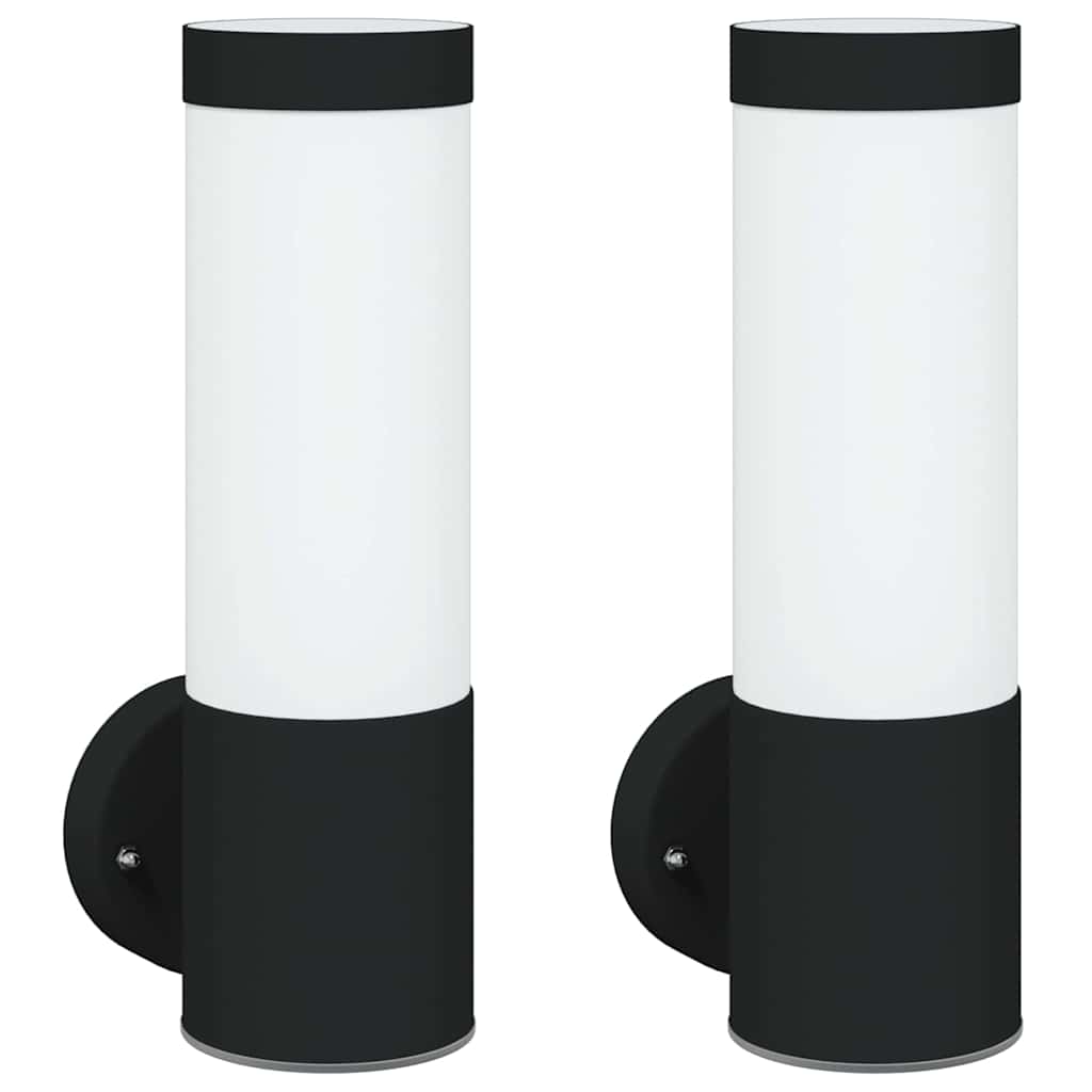 Buiten Wandlamp 2 pcs Zwart 12 x 8,5 x 27 cm is nu te koop bij PeponiXL, paradijselijk wonen!