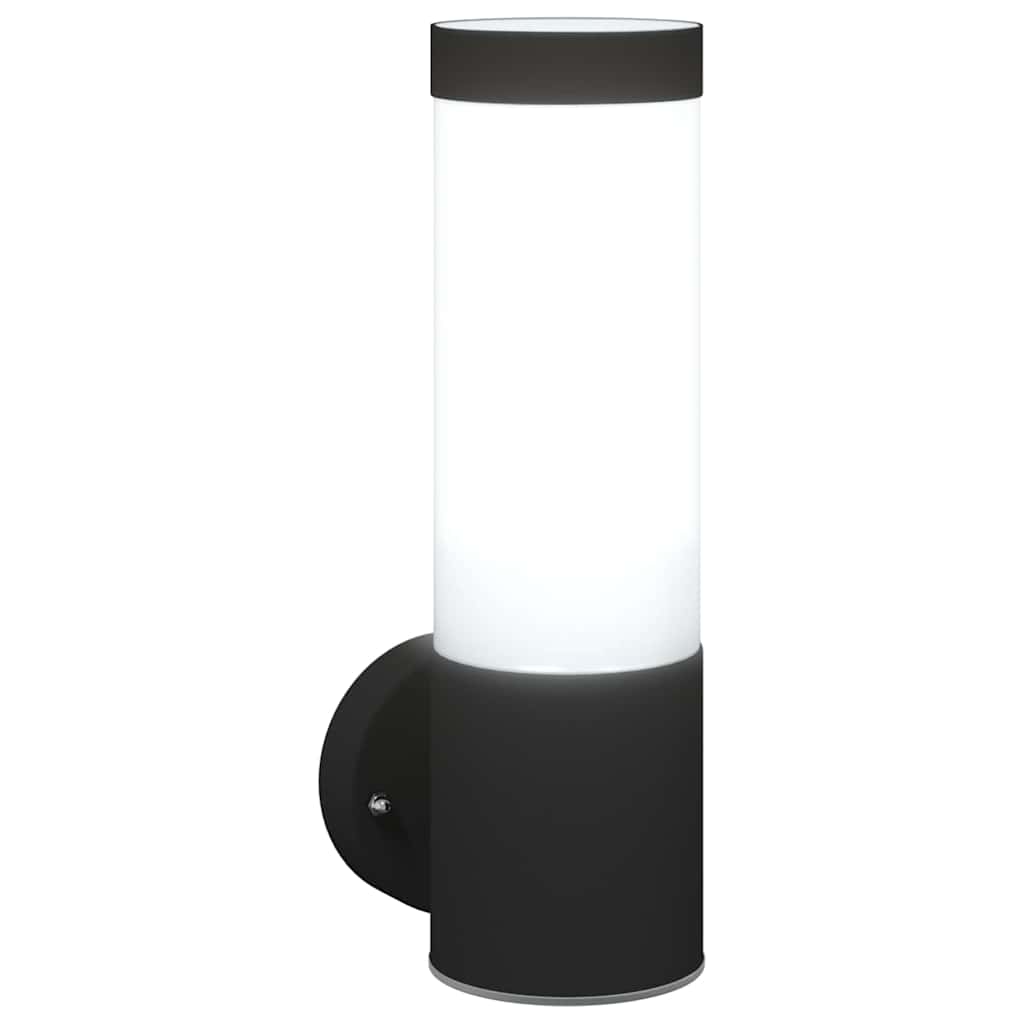 Buiten Wandlamp 2 pcs Zwart 12 x 8,5 x 27 cm is nu te koop bij PeponiXL, paradijselijk wonen!