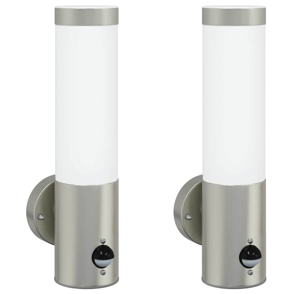 Buiten Wandlamp 2 pcs Zilver 12 x 8,5 x 29 cm is nu te koop bij PeponiXL, paradijselijk wonen!