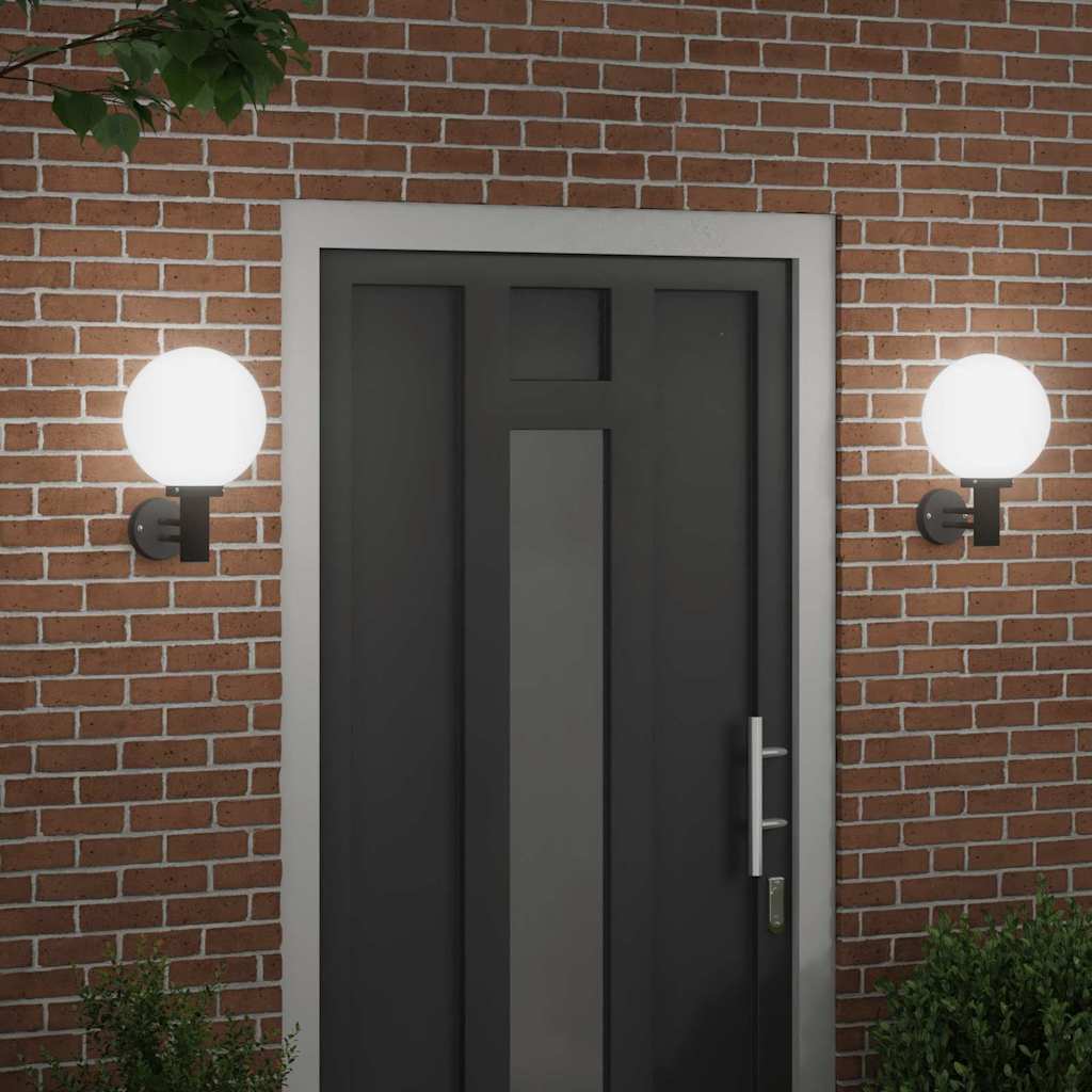 Buiten Wandlamp 2 pcs Zwart 28 x 25 x 38 cm is nu te koop bij PeponiXL, paradijselijk wonen!