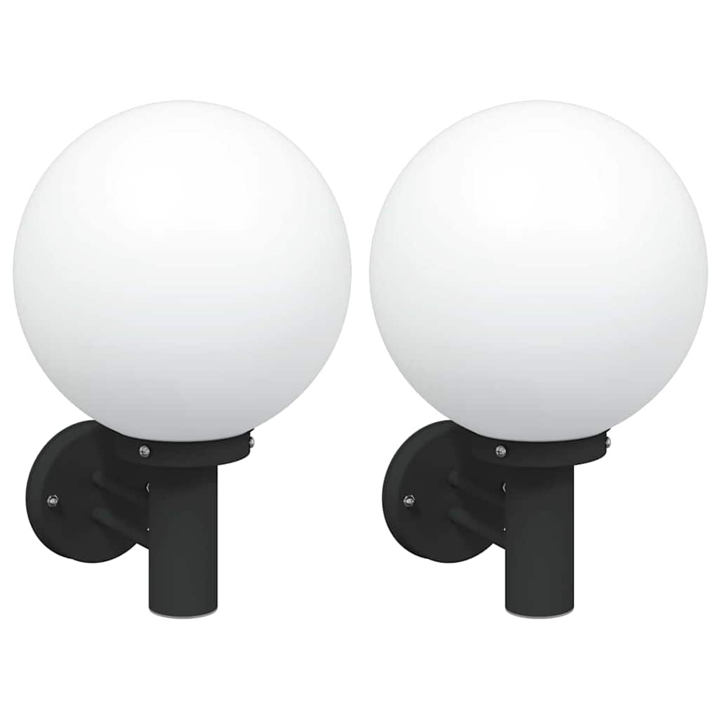 Buiten Wandlamp 2 pcs Zwart 28 x 25 x 38 cm is nu te koop bij PeponiXL, paradijselijk wonen!