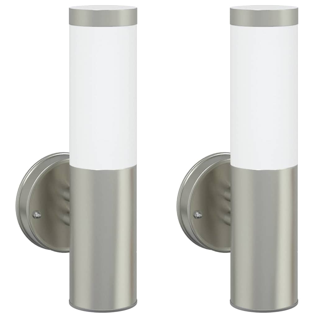 Buiten Wandlamp 2 pcs Zilver 15 x 7,5 x 33 cm is nu te koop bij PeponiXL, paradijselijk wonen!