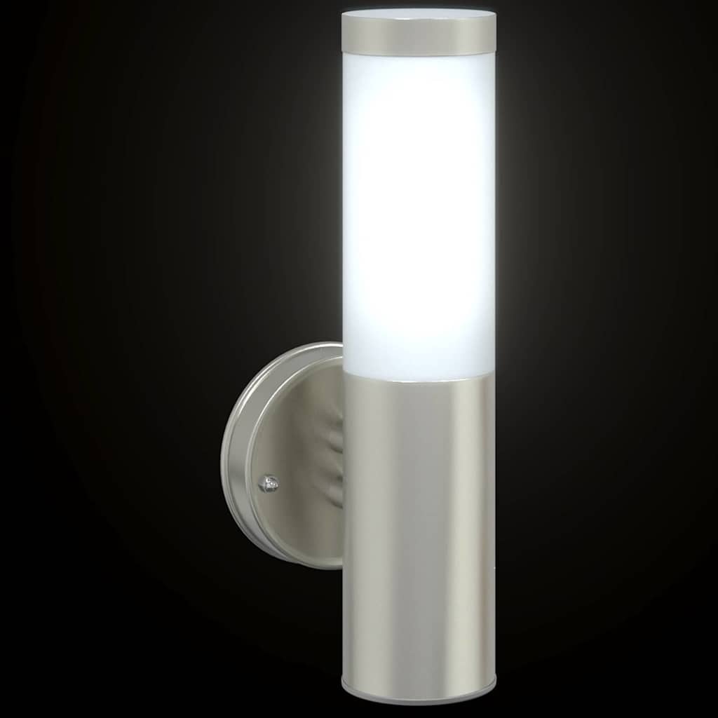 Buiten Wandlamp 2 pcs Zilver 15 x 7,5 x 33 cm is nu te koop bij PeponiXL, paradijselijk wonen!