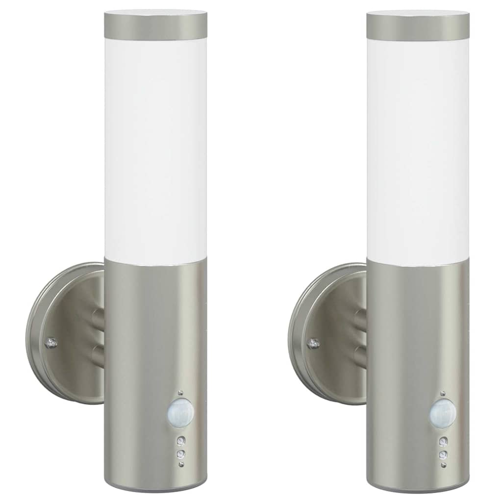 Buiten Wandlamp 2 pcs Zilver 15 x 7,5 x 33 cm is nu te koop bij PeponiXL, paradijselijk wonen!