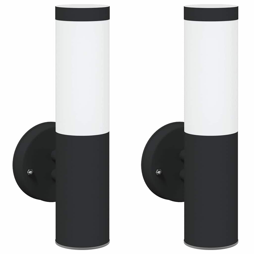 Buiten Wandlamp 2 pcs Zwart 15 x 7,5 x 33 cm is nu te koop bij PeponiXL, paradijselijk wonen!