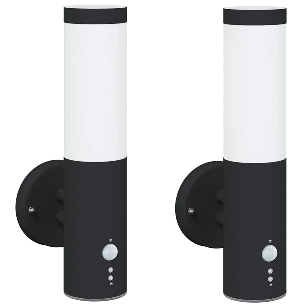 Buiten Wandlamp 2 pcs Zwart 15 x 7,5 x 33 cm is nu te koop bij PeponiXL, paradijselijk wonen!