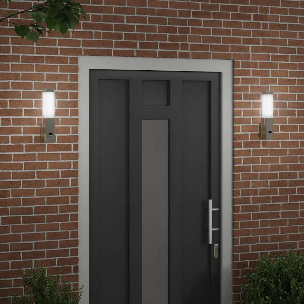 Buiten Wandlamp 2 pcs Zilver 10.5 x 6 x 33 cm is nu te koop bij PeponiXL, paradijselijk wonen!