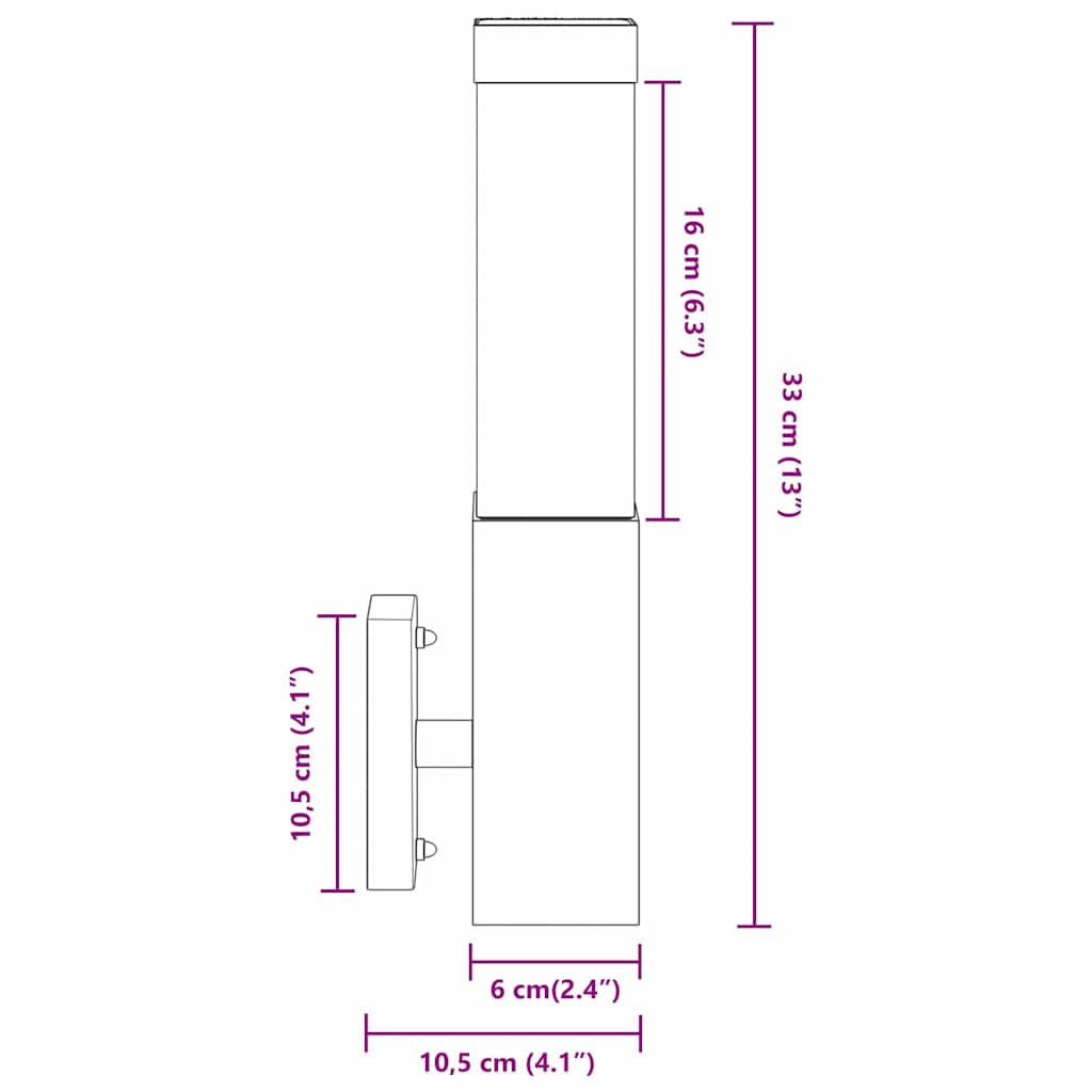 Buiten Wandlamp Zwart 10.5 x 6 x 33 cm is nu te koop bij PeponiXL, paradijselijk wonen!