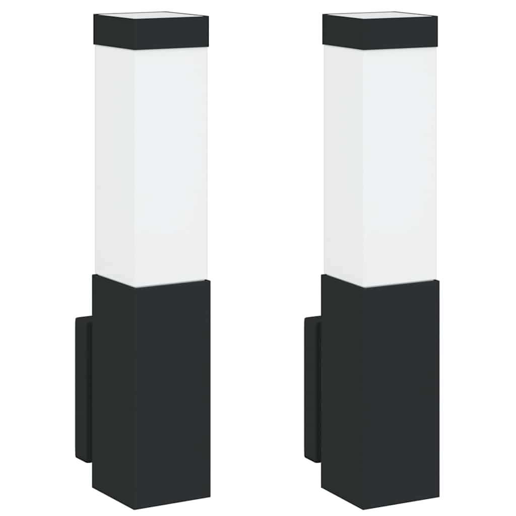 Buiten Wandlamp 2 pcs Zwart 10.5 x 6 x 33 cm is nu te koop bij PeponiXL, paradijselijk wonen!