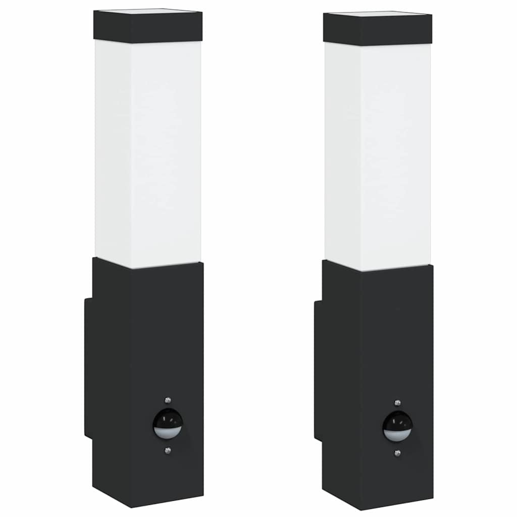 Buiten Wandlamp 2 pcs Zwart 10.5 x 6 x 33 cm is nu te koop bij PeponiXL, paradijselijk wonen!