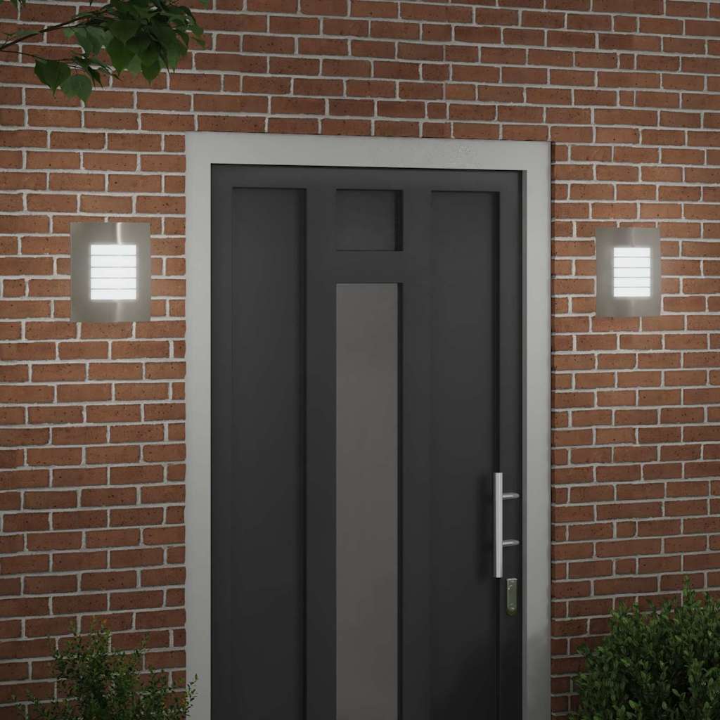 Buiten Wandlamp 2 pcs Zilver 23.5 x 9 x 26 cm is nu te koop bij PeponiXL, paradijselijk wonen!