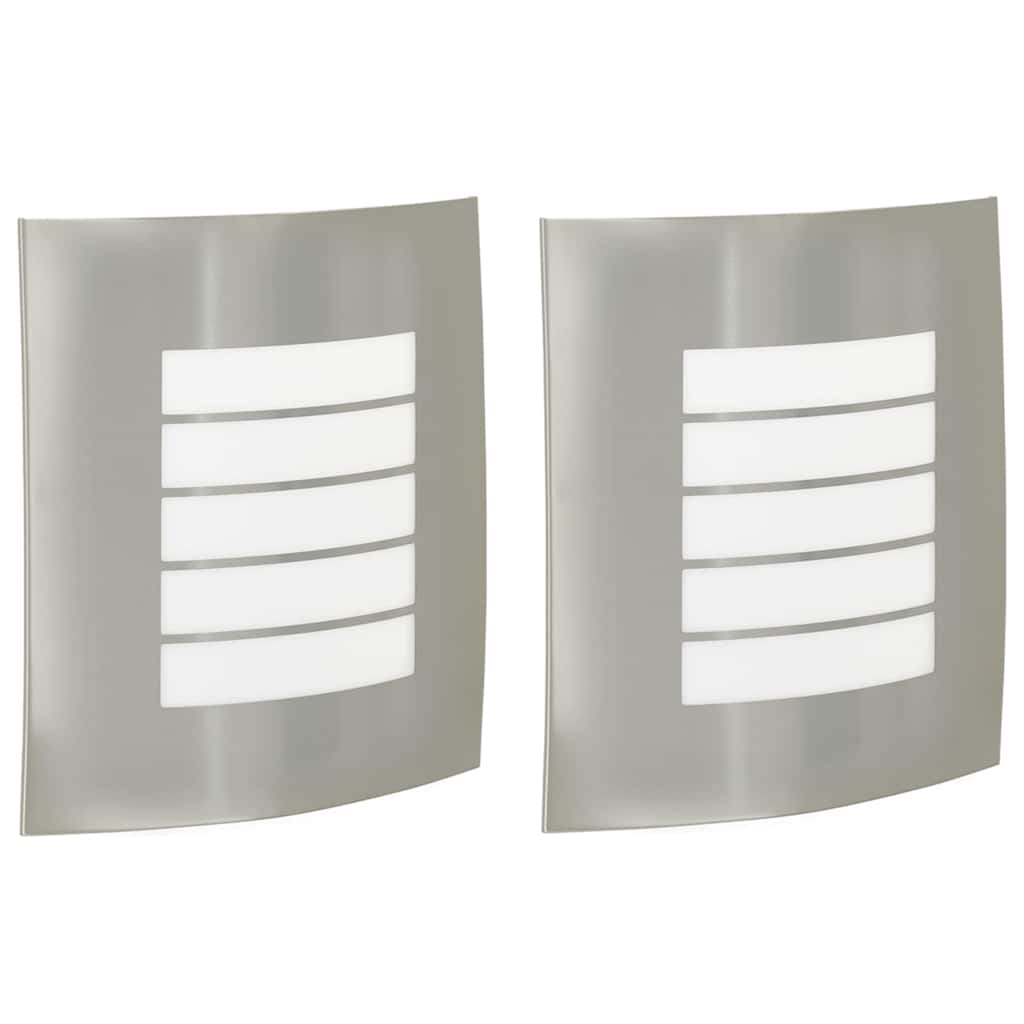 Buiten Wandlamp 2 pcs Zilver 23.5 x 9 x 26 cm is nu te koop bij PeponiXL, paradijselijk wonen!