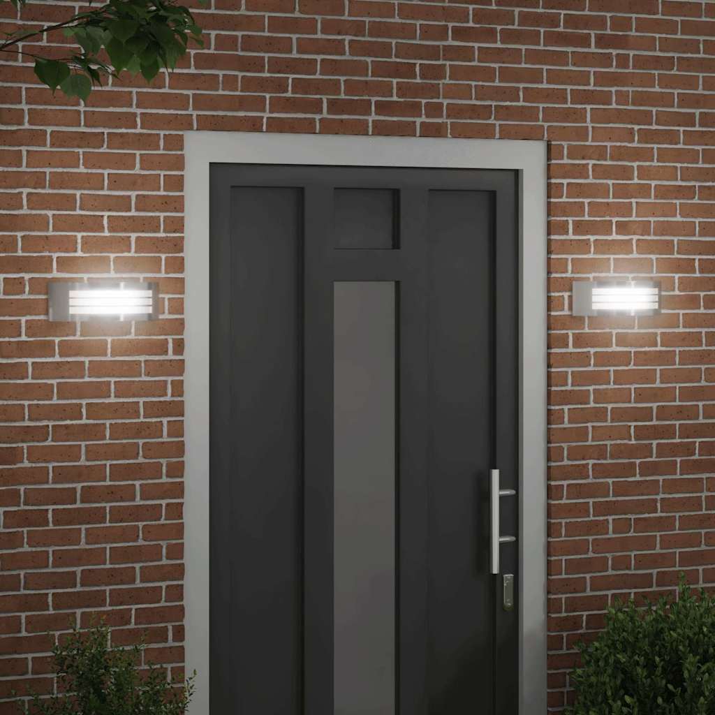 Buiten Wandlamp 2 pcs Zilver 32 x 10 x 10 cm is nu te koop bij PeponiXL, paradijselijk wonen!