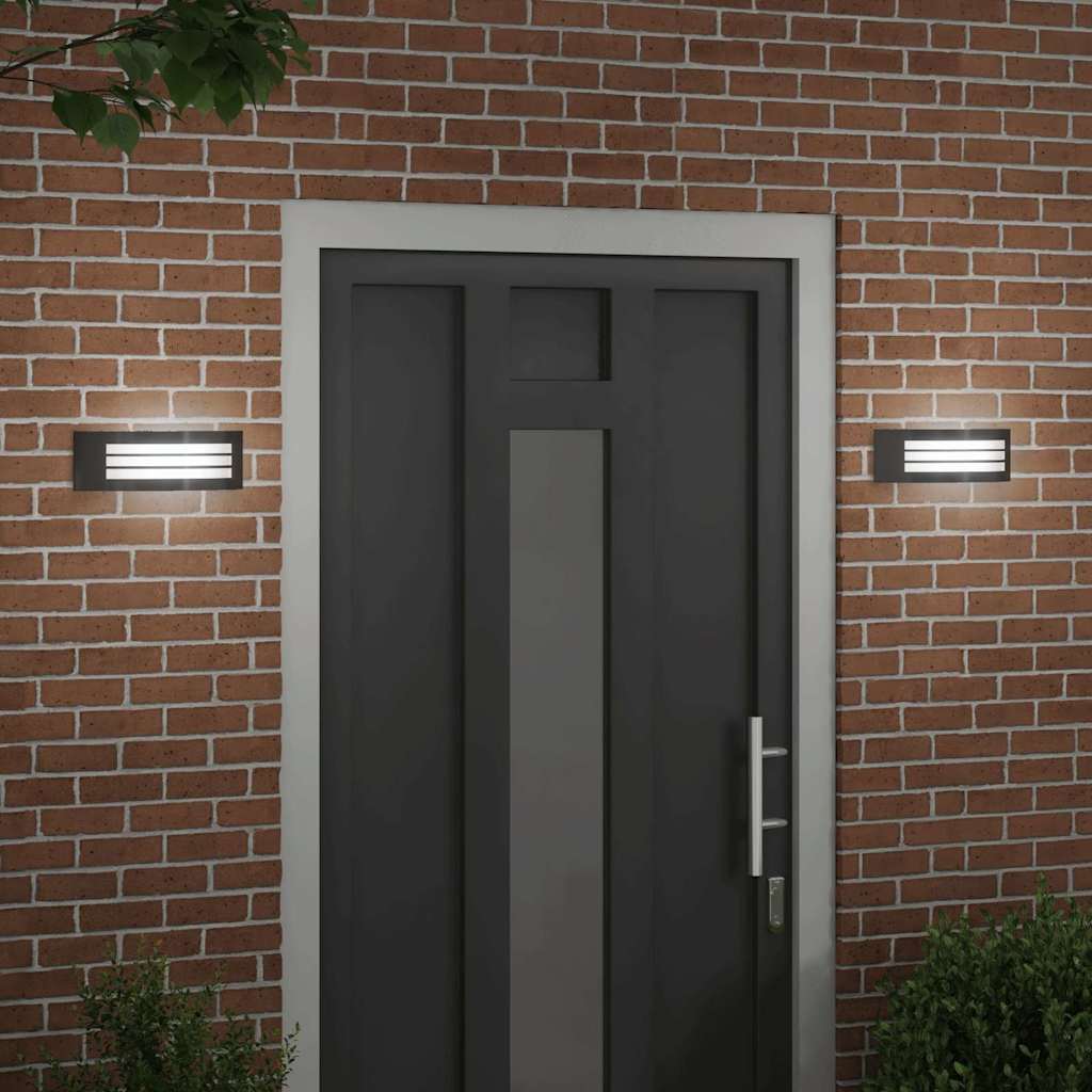Buiten Wandlamp 2 pcs Zwart 32 x 10 x 10 cm is nu te koop bij PeponiXL, paradijselijk wonen!