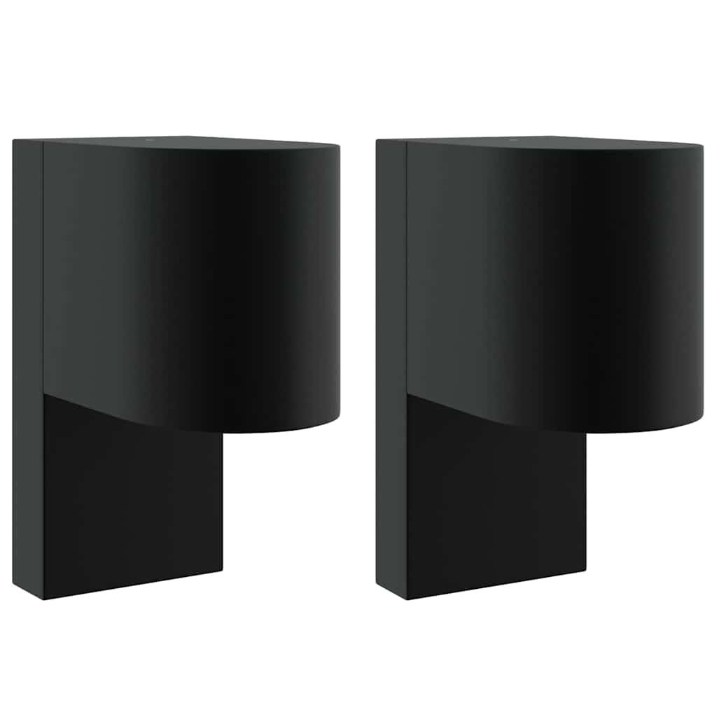 Buiten Wandlamp 2 pcs Zwart 12 x 7 x 15 cm Roestvrij staal is nu te koop bij PeponiXL, paradijselijk wonen!