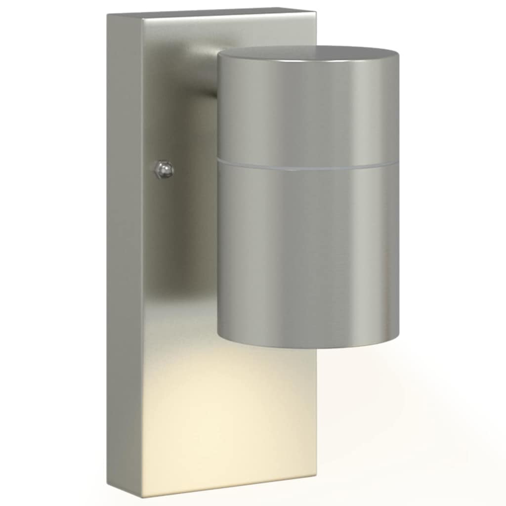 Buiten Wandlamp Zilver 6,5 x 10,5 x 16 cm RVS en Glas is nu te koop bij PeponiXL, paradijselijk wonen!