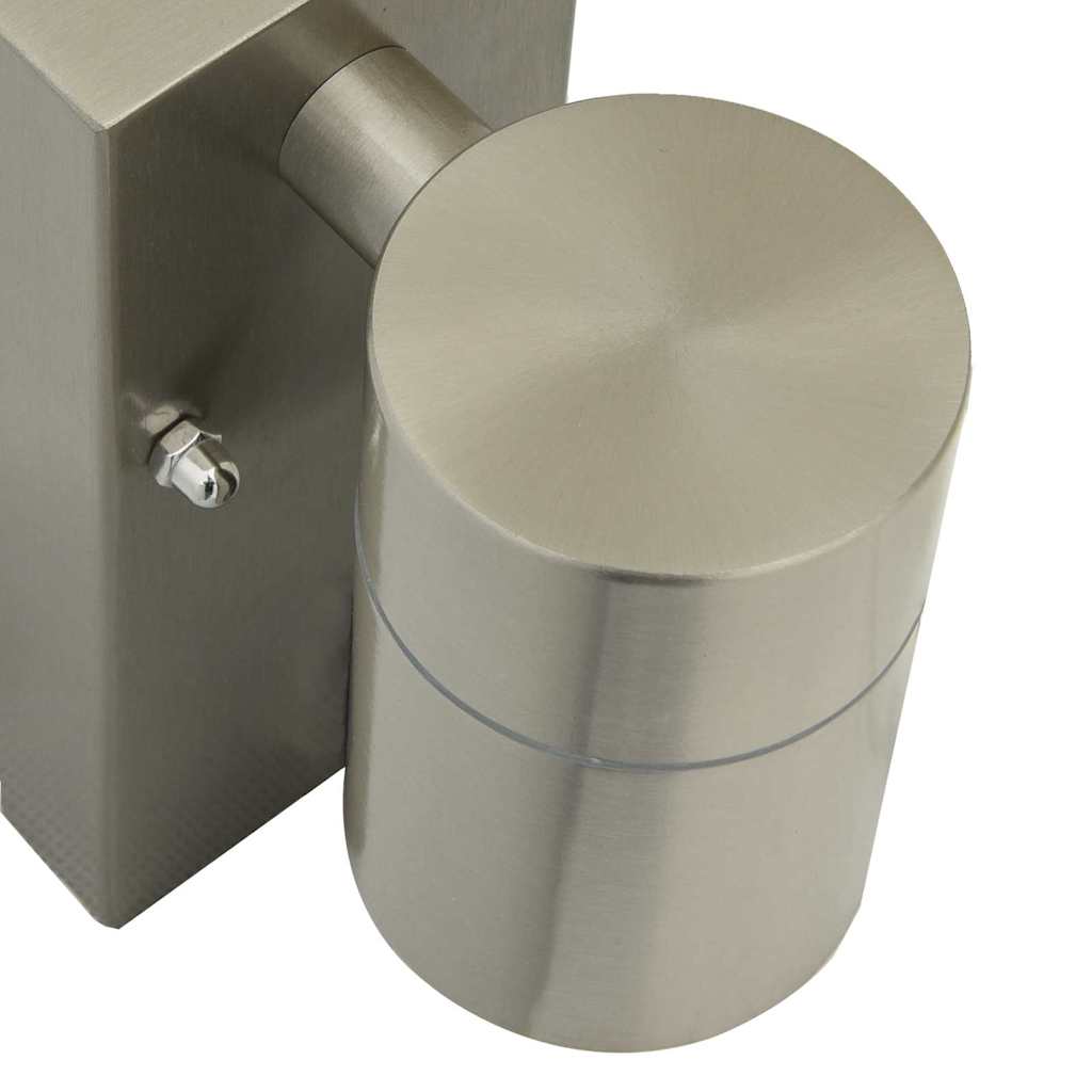 Buiten Wandlamp 2 pcs Zilver 6,5 x 10,5 x 16 cm RVS en Glas is nu te koop bij PeponiXL, paradijselijk wonen!