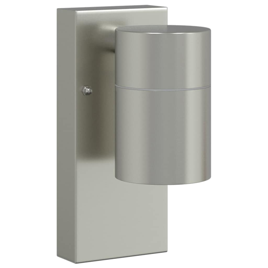 Buiten Wandlamp 2 pcs Zilver 6,5 x 10,5 x 16 cm RVS en Glas is nu te koop bij PeponiXL, paradijselijk wonen!