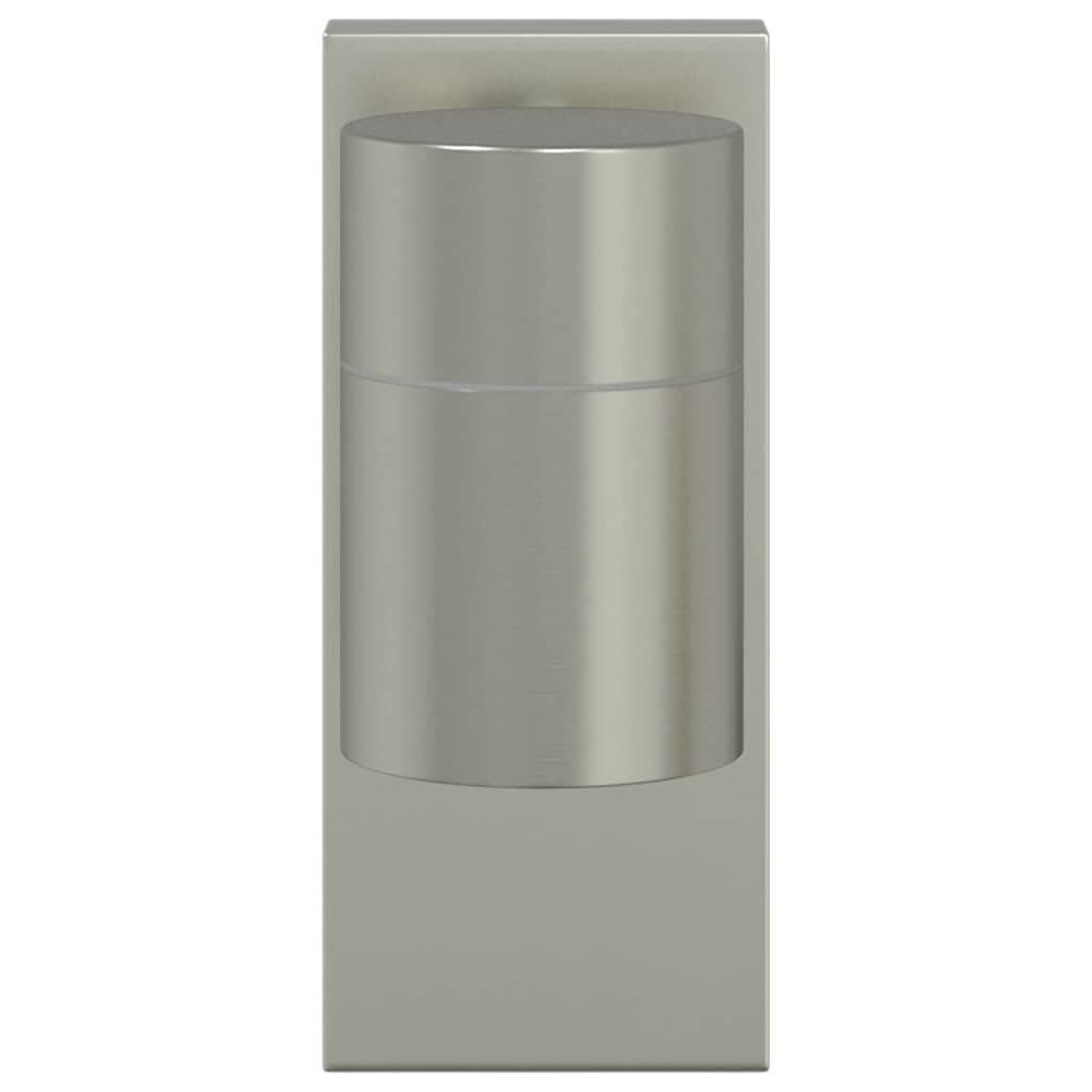 Buiten Wandlamp 2 pcs Zilver 6,5 x 10,5 x 16 cm RVS en Glas is nu te koop bij PeponiXL, paradijselijk wonen!