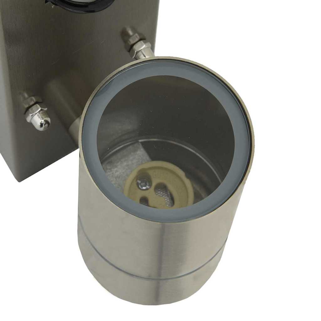 Buiten Wandlamp Zilver 6,5 x 10,5 x 16 cm RVS en Glas is nu te koop bij PeponiXL, paradijselijk wonen!