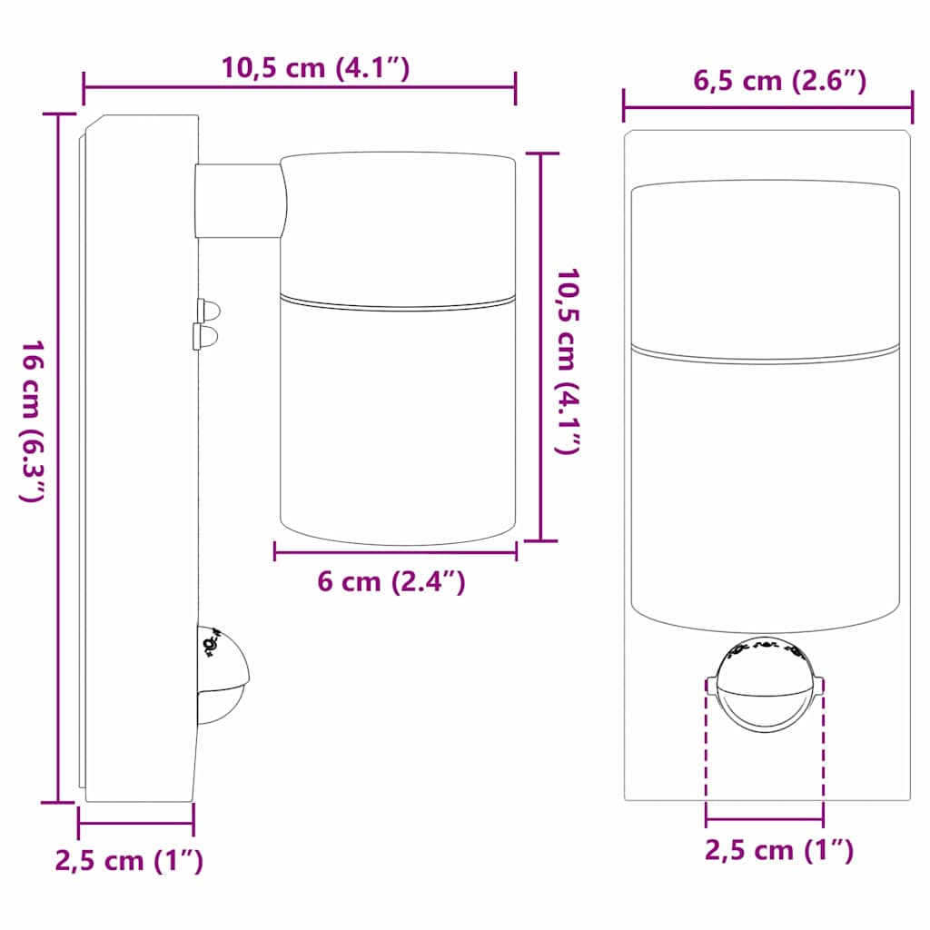 Buiten Wandlamp Zilver 6,5 x 10,5 x 16 cm RVS en Glas is nu te koop bij PeponiXL, paradijselijk wonen!