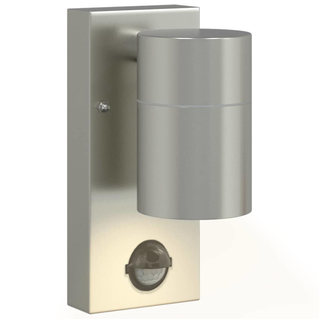 Buiten Wandlamp 2 pcs Zilver 6,5 x 10,5 x 16 cm RVS en Glas is nu te koop bij PeponiXL, paradijselijk wonen!