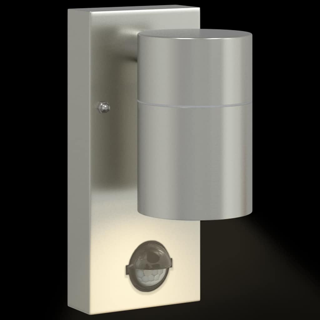 Buiten Wandlamp 2 pcs Zilver 6,5 x 10,5 x 16 cm RVS en Glas is nu te koop bij PeponiXL, paradijselijk wonen!