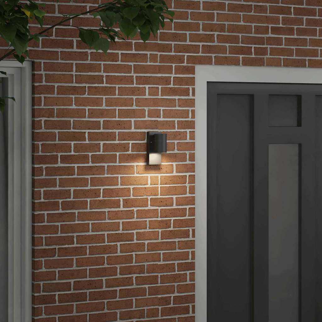Buiten Wandlamp Zwart 6,5 x 10,5 x 16 cm RVS en Glas is nu te koop bij PeponiXL, paradijselijk wonen!