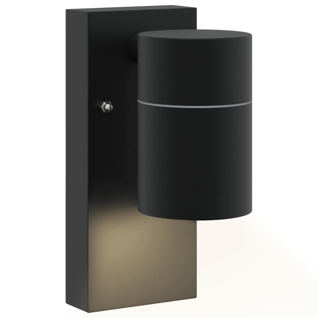 Buiten Wandlamp Zwart 6,5 x 10,5 x 16 cm RVS en Glas is nu te koop bij PeponiXL, paradijselijk wonen!