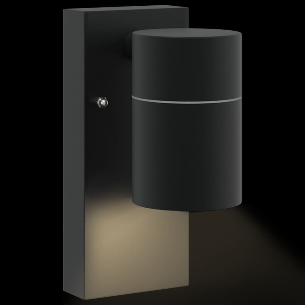 Buiten Wandlamp Zwart 6,5 x 10,5 x 16 cm RVS en Glas is nu te koop bij PeponiXL, paradijselijk wonen!