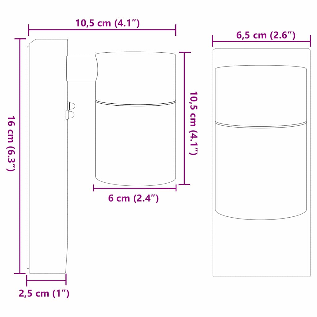 Buiten Wandlamp Zwart 6,5 x 10,5 x 16 cm RVS en Glas is nu te koop bij PeponiXL, paradijselijk wonen!