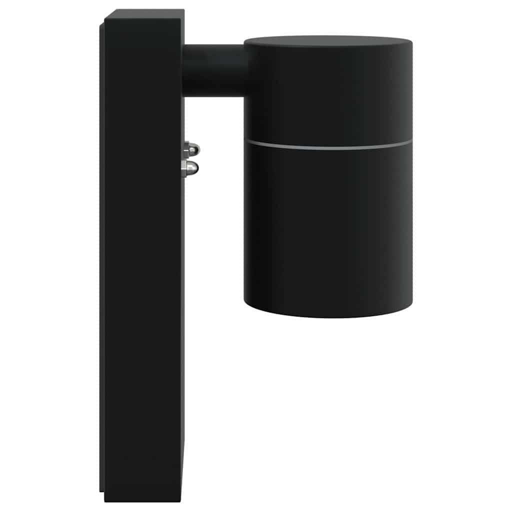 Buiten Wandlamp 2 pcs Zwart 6,5 x 10,5 x 16 cm RVS en Glas is nu te koop bij PeponiXL, paradijselijk wonen!
