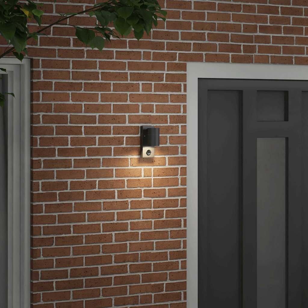 Buiten Wandlamp Zwart 6,5 x 10,5 x 16 cm RVS en Glas is nu te koop bij PeponiXL, paradijselijk wonen!