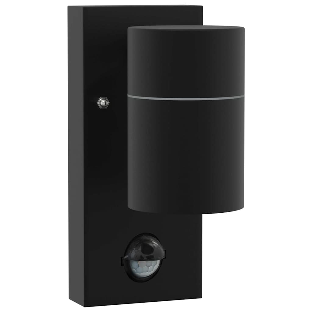 Buiten Wandlamp 2 pcs Zwart 6,5 x 10,5 x 16 cm RVS en Glas is nu te koop bij PeponiXL, paradijselijk wonen!