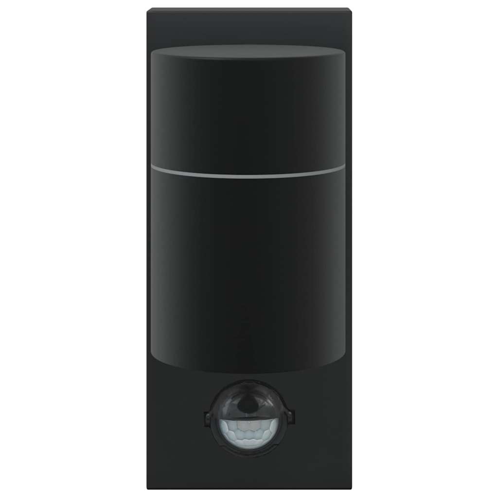 Buiten Wandlamp 2 pcs Zwart 6,5 x 10,5 x 16 cm RVS en Glas is nu te koop bij PeponiXL, paradijselijk wonen!