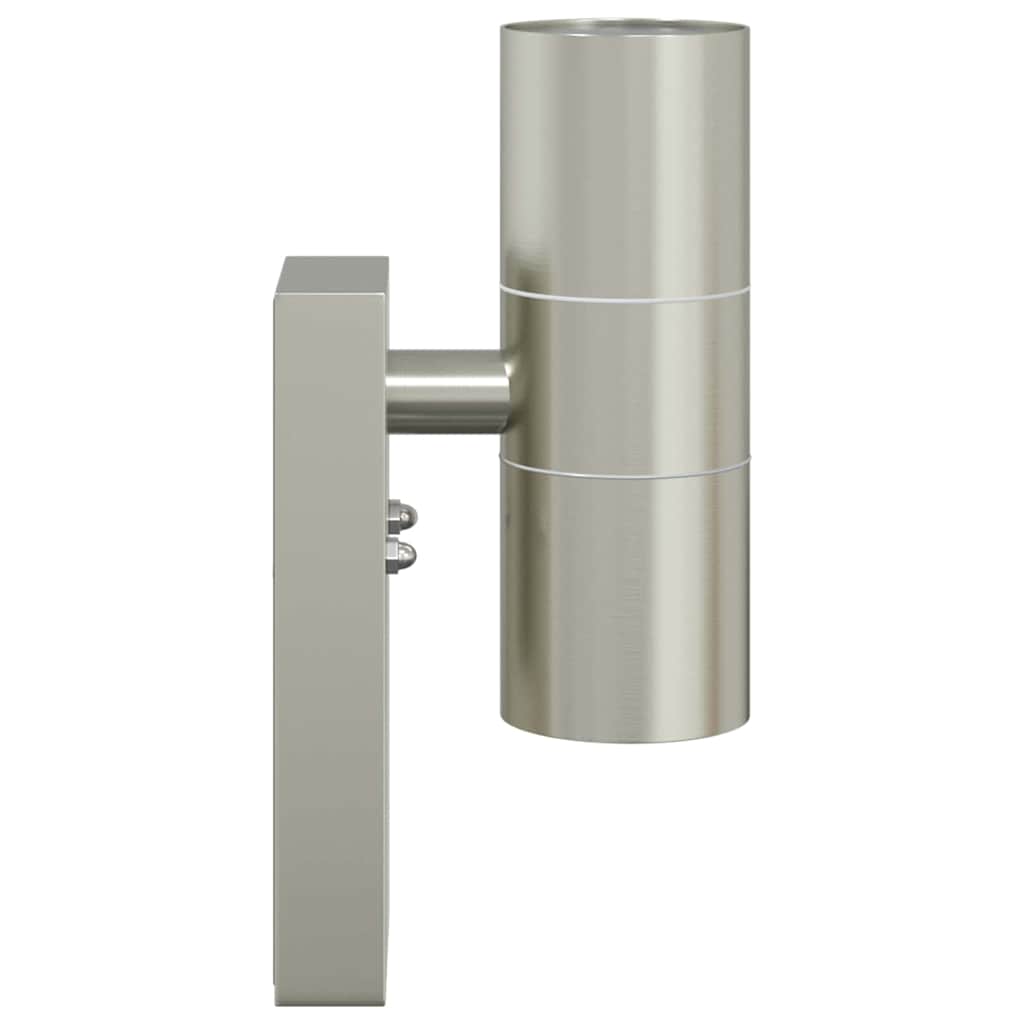 Buiten Wandlamp 2 pcs Zilver 7 x 10 x 22 cm RVS en Glas is nu te koop bij PeponiXL, paradijselijk wonen!