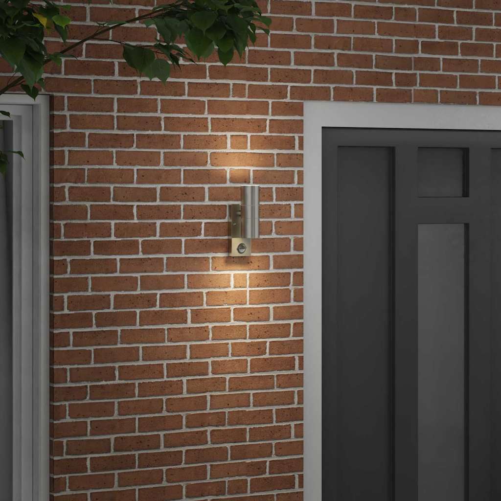 Buiten Wandlamp Zilver 7 x 10 x 22 cm RVS en Glas is nu te koop bij PeponiXL, paradijselijk wonen!