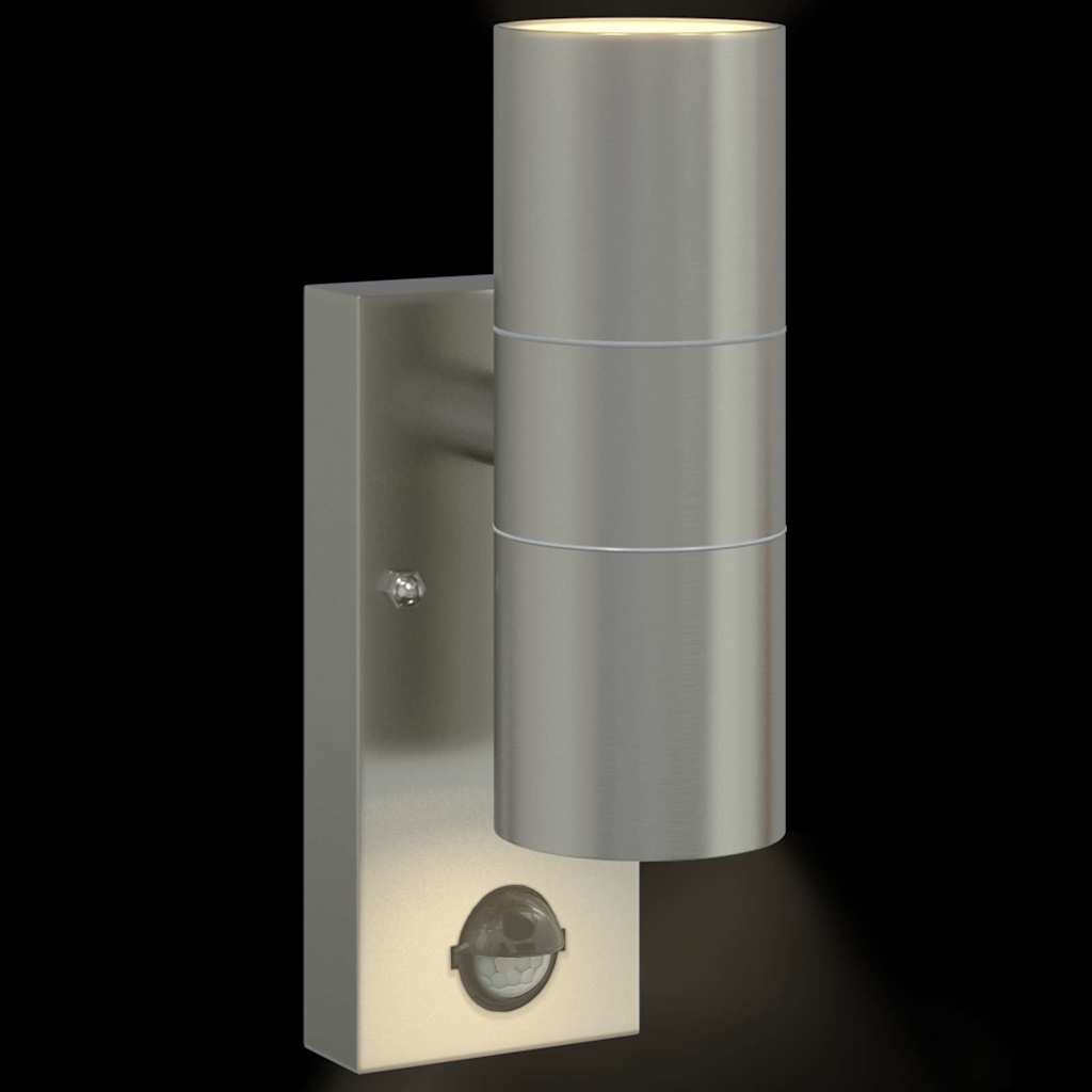 Buiten Wandlamp Zilver 7 x 10 x 22 cm RVS en Glas is nu te koop bij PeponiXL, paradijselijk wonen!