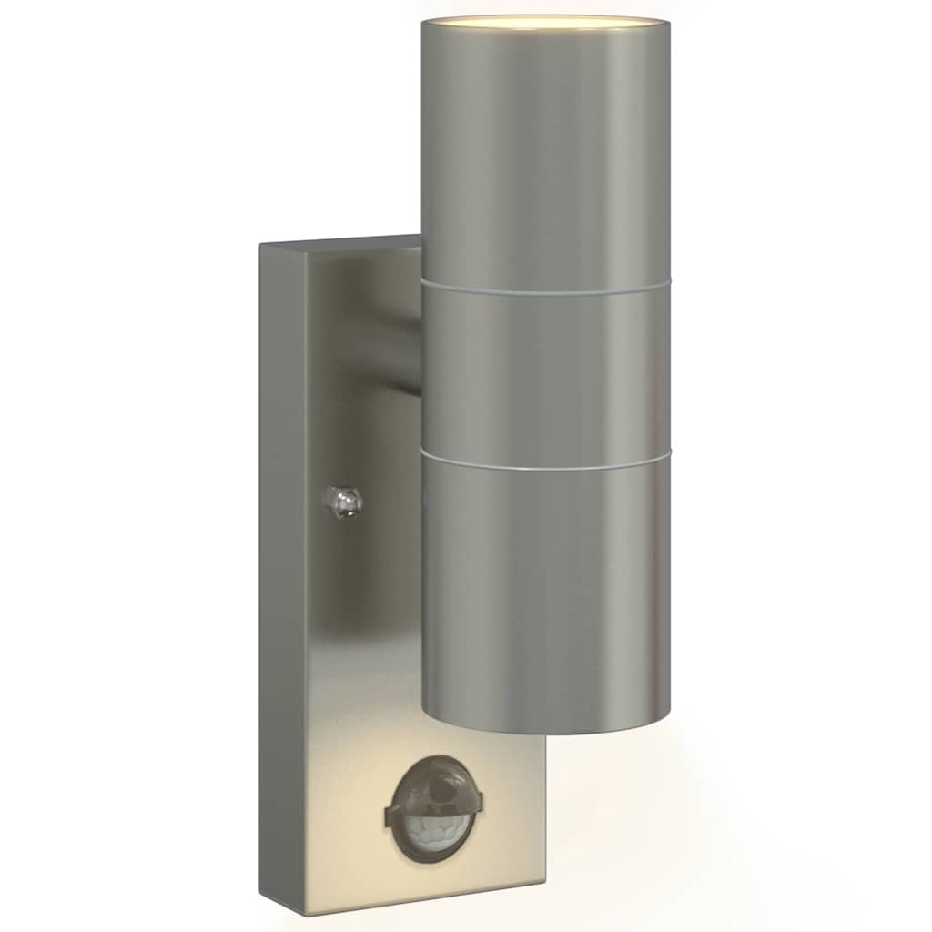 Buiten Wandlamp 2 pcs Zilver 7 x 10 x 22 cm RVS en Glas is nu te koop bij PeponiXL, paradijselijk wonen!